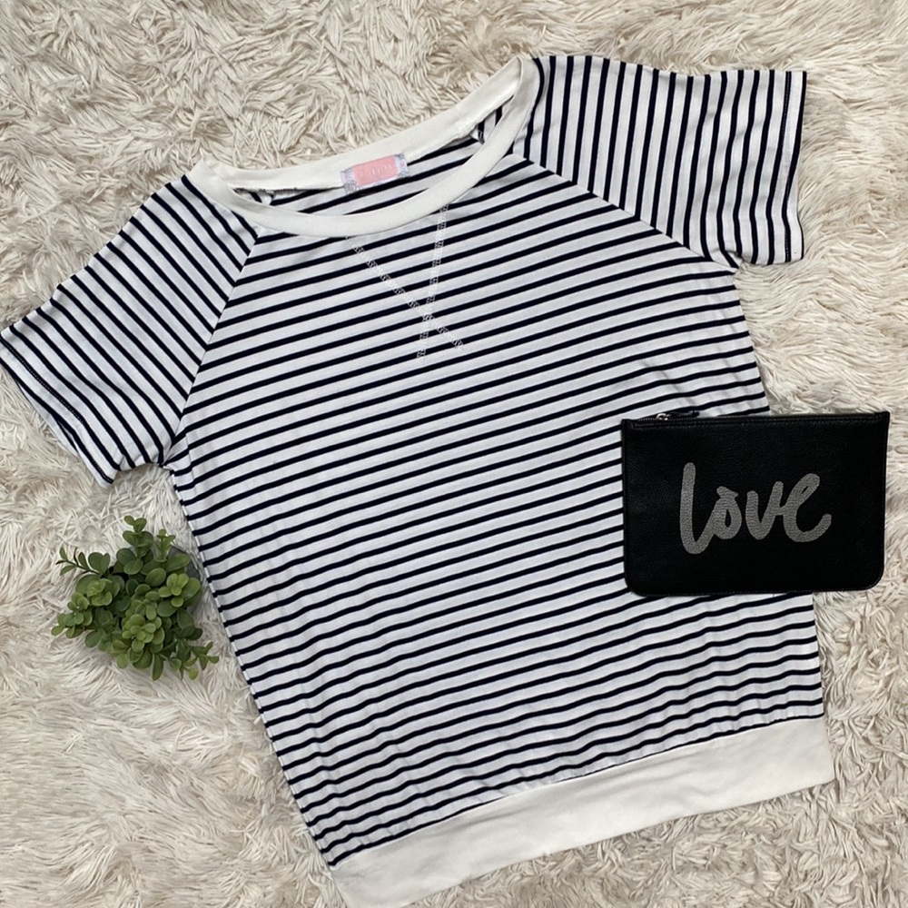 C+D+M Striped Top 💗 Black & White